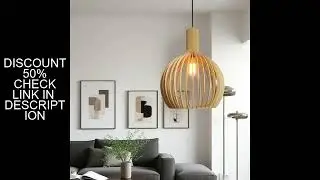 Pendant Lamp Kitchen Island Chandeliers Wood Bird Cage Lamp Wooden Hanging Light for Living Room Ind