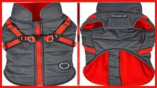 Puppia Mountaineer II Winter Fleece Dog Vest with Integrated Harness Zipper Closure Waterproof Outer
