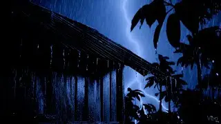 Heavy Rain on Tin Roof at Night – Deep Sleep and Thunder Sounds For Sleeping
