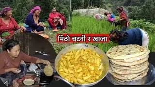 तातो तातो परौठा र चटनी बनाए\ खेत्रासंग यस्तो रमाइलो\Village life\village type cooking\Susmita Gharti