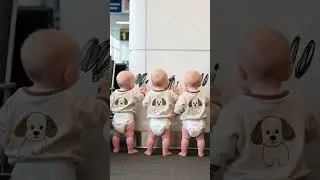[part1] Triplet Babies&rsquo; Airport Mischief &mdash; Learning Respect and Kindness