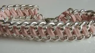 DIY Pulsera con cadenas y cordón de antelina. How to make bracelet chain.