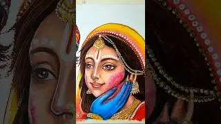 Radha Krishna Playing Holi Drawing 😍#shorts #drawing #art #holi #radhakrishna