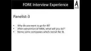 FORE  Interview Experience by JAHANVI PUNJABI (APTIMANIA)