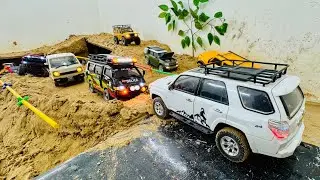 Rc Cars obstacle test, Toyota Fortuner Range Rover Defender defender Suzuki ￼ delivery truck￼ #2