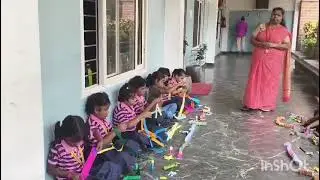 Activity :  Paper art project /Grade : I / Topic :  Snake
