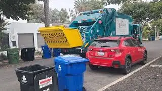 LA Sanitation Bulky Item Collection with a Brand New Rear Loader and Custom Yellow Bucket