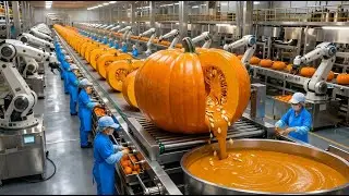 Inside a Pumpkin Pie Filling Factory: From Harvest to Canned Filling (Full Process + ASMR)