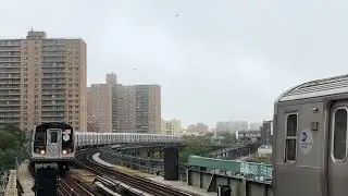 NYC Subway | R160A/B (Q) Trains @ West 8th Street - NY Aquarium