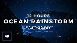 Heavy Rain and Ocean Waves to Sleep FAST - Stop Insomnia with Rain at Ocean
