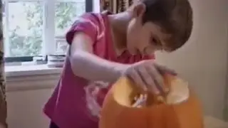 1988 Aaron Gaines Carves a Pumpkin