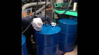 Process of making drum can. Massproduction plant in Japan