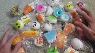 Unboxing 30 PC Kawaii TOY Soft Squishy Keychain Smartphone Charms Slow Rise! 12 22 2017