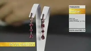 Sokolov Ohrringe aus 585 Rotgold mit rotem Topas Swarovski 70902630