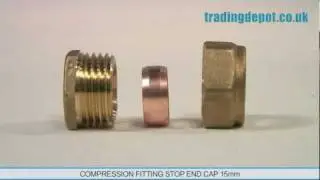 TRADING DEPOT: Compression Fitting Stop End Cap 15mm Part no: CFI323/15