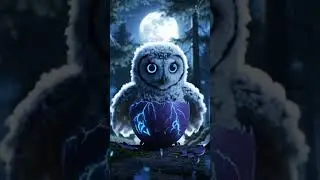 Mystical Baby Owl Hatches from Glowing Egg in Moonlit Forest &ndash; 4K Fantasy #Shorts