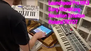 Testing the Launchpad Pro Mk3 Sequencer with Roland TR 707, Korg MicroKorg, and Novation Xstation 25