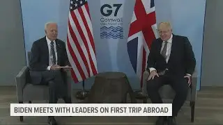 Biden takes first international trip as president