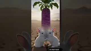 The rabbit saved the turnip plant from drying out by watering it 😭 #ai​ #shorts #turnip #water