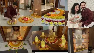 Golden Lights & Festive Nights - Happy Diwali 🪔🎇🪔 | Beautiful Flower Rangoli & Decoration 🌼🌸 #diwali