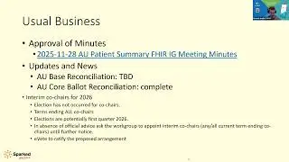 AU Patient Summary FHIR IG Meeting 19 December 2025