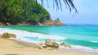 Beautiful beach landscapes with the sound of waves and music #relax #landscape #music #relaxingmusic