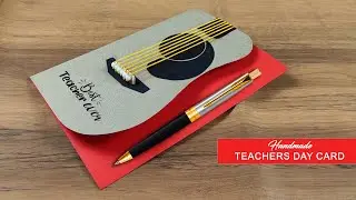 Happy Teachers Day Card | Easy and Best Teacher day card | DIY Teacher day card | Guitar design card