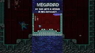 My son gets a lesson in NES difficulty - Megaman 2 quickman #shorts #nes