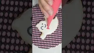 Ghost with Bow Tie Cookie Design #cookies #sugarcookies #spedup #cookiedecorating
