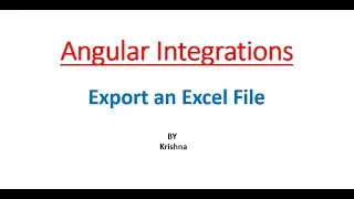 Export data into Excel Angular