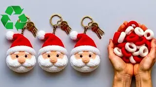 Turn Hair Bands into Santa Claus ♻️🔑
