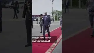 Brice Clotaire Oligui Nguema accompagn&eacute; de la PMD Zita Oligui Nguema depart pour le Vatican