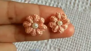 HOW TO MAKE CROCHET FLOWER EARRINGS | MINI EARRINGS