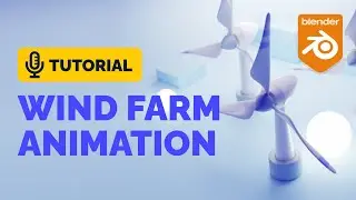 Учебник по анимации ветряной электростанции в Blender | Полигональная взлетно-посадочная полоса