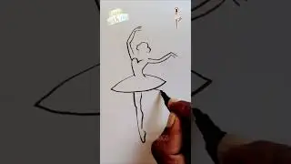 How to draw Ballerina 🩰 | Easy Ballerina Girl drawing #shortsfeed #easydrawings
