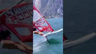 IQFoil in Lake Garda😍 #iqfoildaily #iqfoil #windsurf #windsurfing #surfing #viral #fyp #fy #shorts