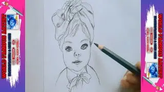 Drawing A Realistic Baby Face With Graphite Pencil || how to draw Cute baby Face