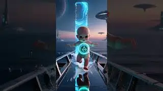 🌌 Alien Baby&rsquo;s Ocean Portal Leap onto Futuristic Bridge 🌊👶✨#AlienBaby #SciFi #CGI #Cinematic