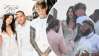 Megan Fox and MGK stay close at Michael Rubin&rsquo;s star-studded white party after getting back together