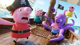 HELP! Did The Giant Octopus Catch Mummy Pig On Peppa Pig's Ship? | PEPPA 3D ANIMATION