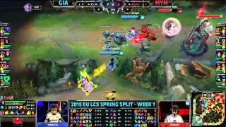[Highlights] Giants Gaming vs Meet Your Makers EU LCS Spring 2015 W1D1   GIA vs MYM