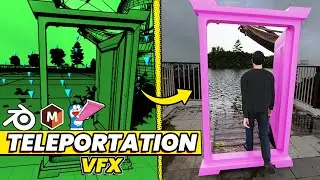 TELEPORTATION VFX -  Doraemon&rsquo;s Anywhere Door - Blender 3D - Mocha Pro - 3D Tracking Tutorial