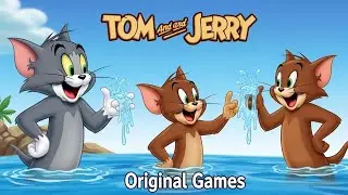 Tom and Jerry, water games scene, fun spectacle 