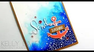 Watercolor background with Distress Inks and Color Throwdown
