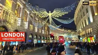 London Christmas Lights  2022 ✨ 4K | HDR