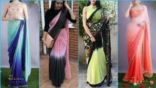 shaded saree designs | ombre saree collection | beautiful saree designs