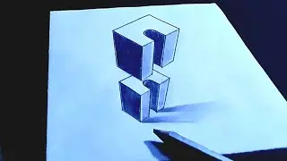 Easy 3d drawing for beginners #3d floating cube drawing #optical illusion #pencil drawing #3d art 