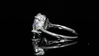 Oval Cut Diamond with Round  and Pear Cut Diamond Ring - 1925lG