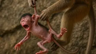 Cradling Tiny Tears: Baby Monkey Finds Comfort at Last 🐒💔❤️