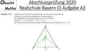 Abschlussprüfung Mathe 2020 Realschule Bayern (Gruppe 1) Aufgabe A3 vorgerechnet | ObachtMathe